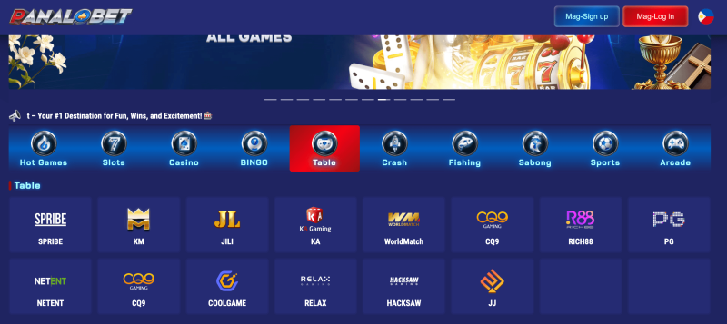 Panalobet table games